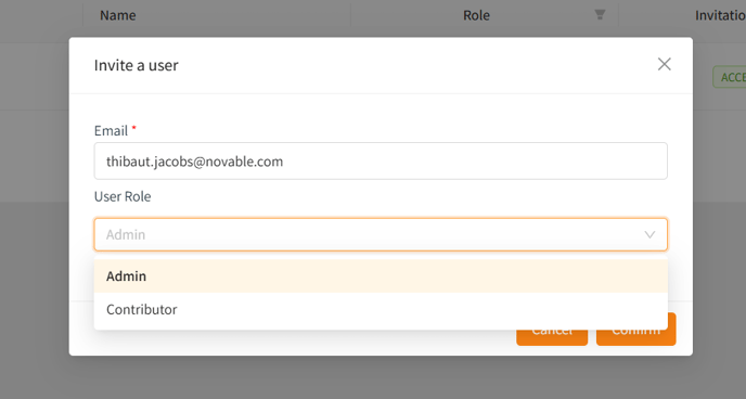 KB2 - Invite user Admin Contributor